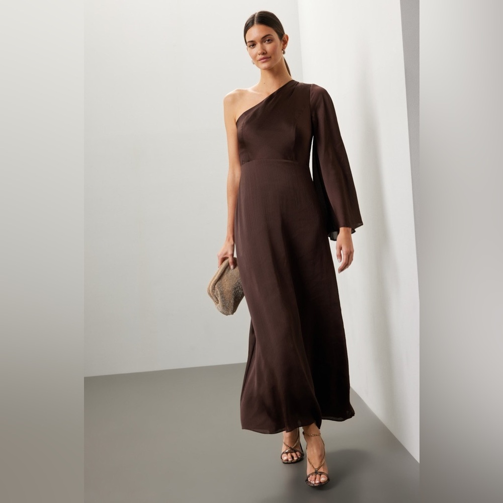 Sachin & Babi Keely Gown Brown One Shoulder size 8
